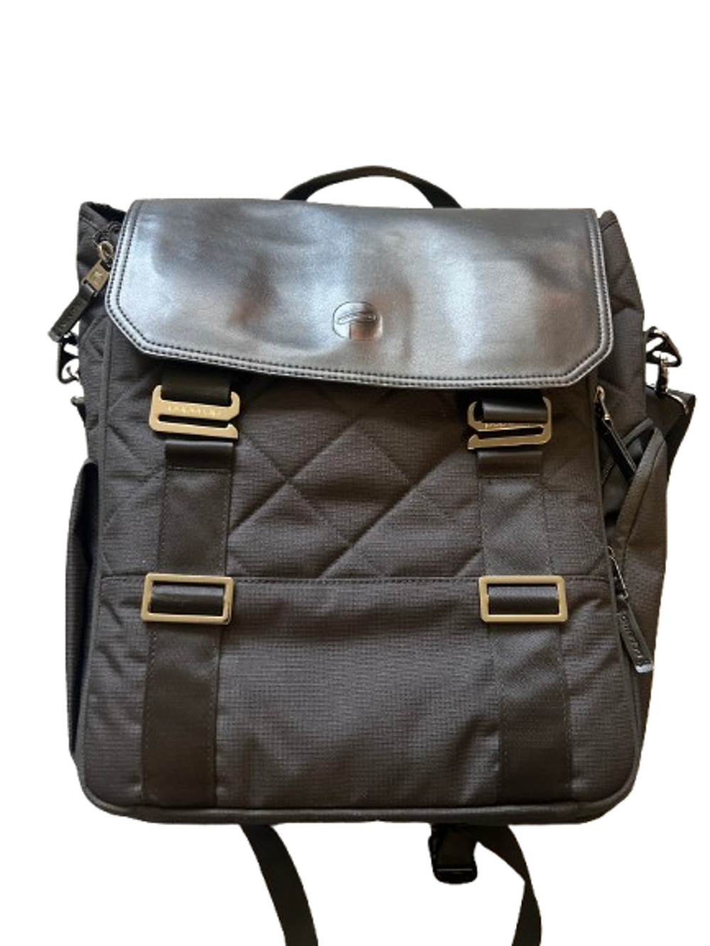 Paperclip Willow Vegan Quilted Black Diaper Bag Backpack with Changing Station